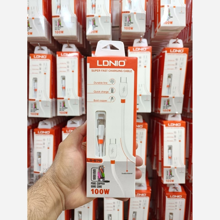 کابل شارژ دو سر تایپ سی سوپر فست شارژ LDNIO مدل LS-575