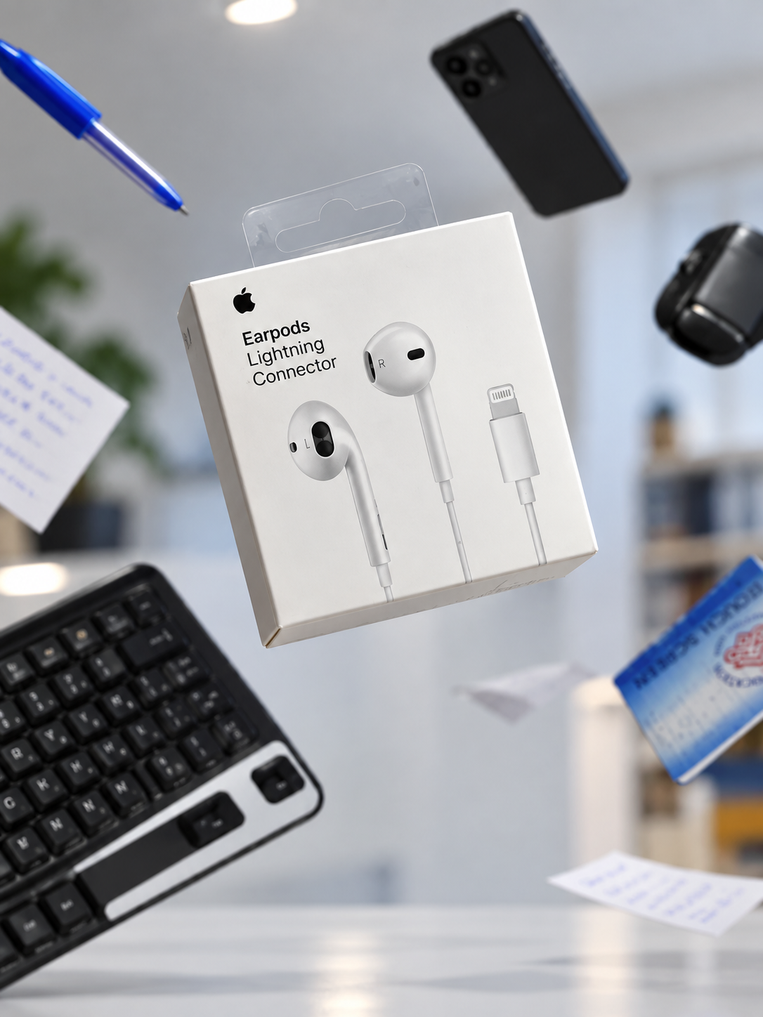 هندزفری اپل مدل EarPods بدون قابلیت نویز کنسلینگ، اتصال از طریق لایتنینگ