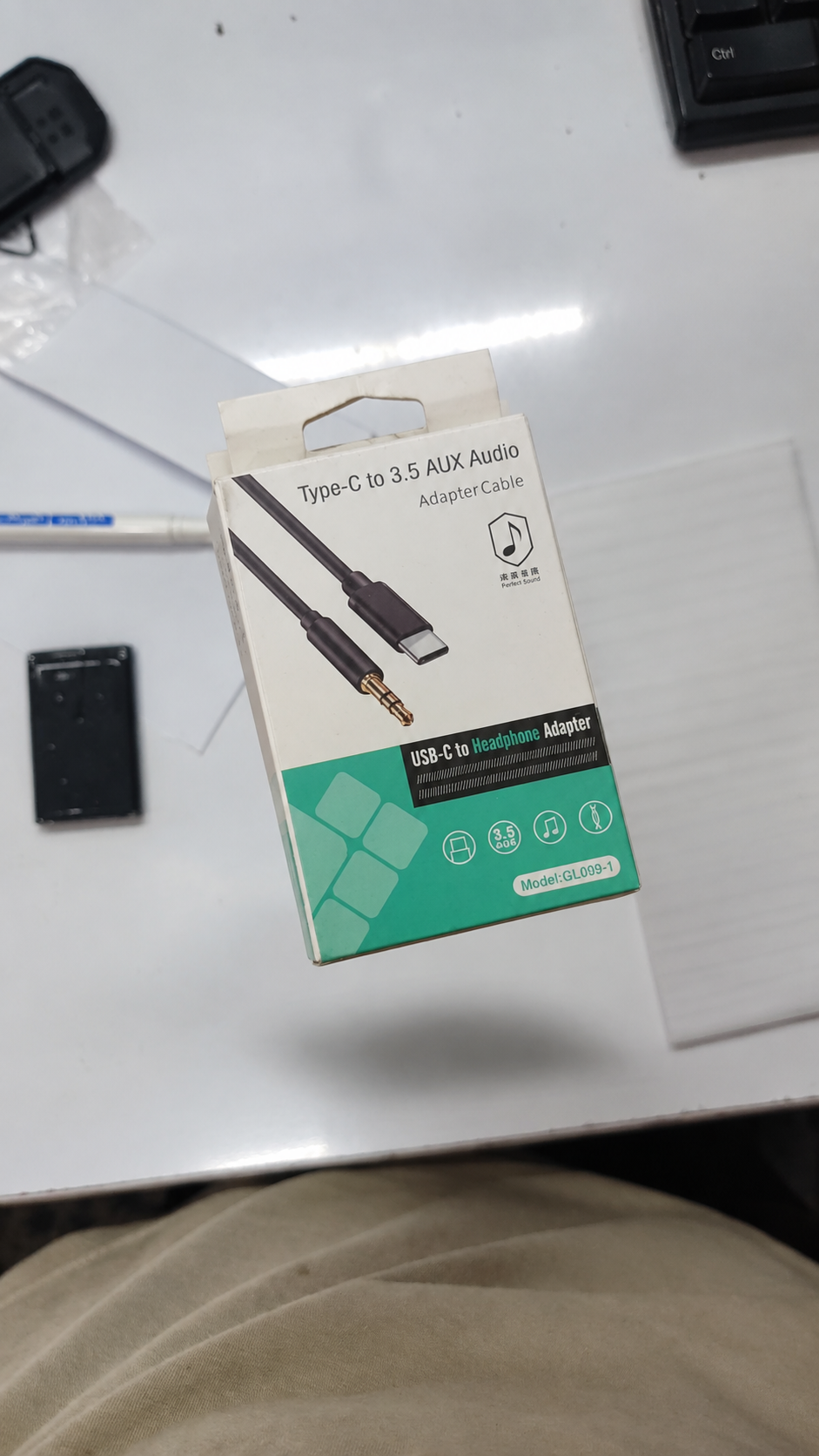 کابل تبدیل  USB-C به AUX مدل GL090 طول 1 متر