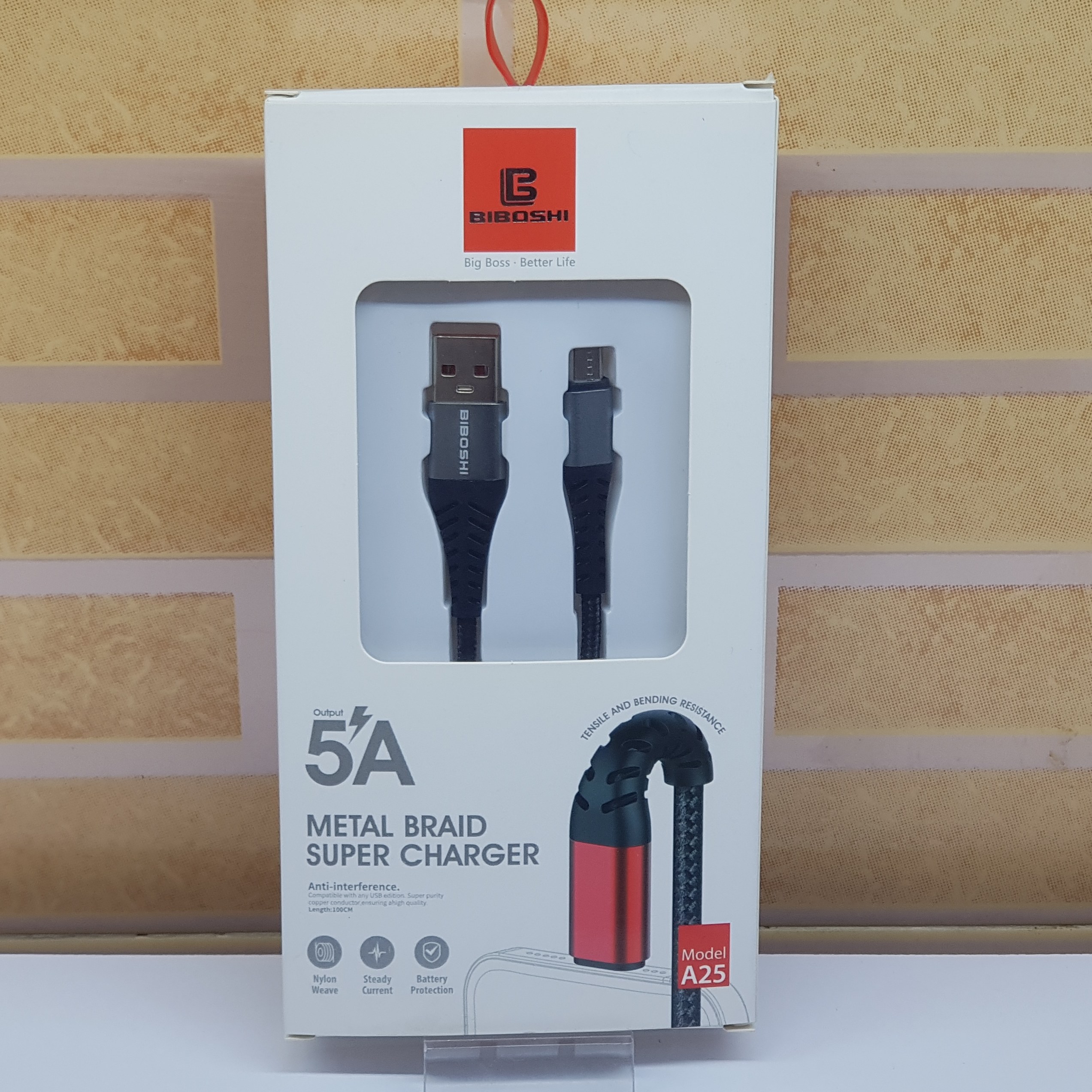کابل شارژ میکرو 5 آمپر برند biboshi مدل A25 کیفیت عالی فست شارز