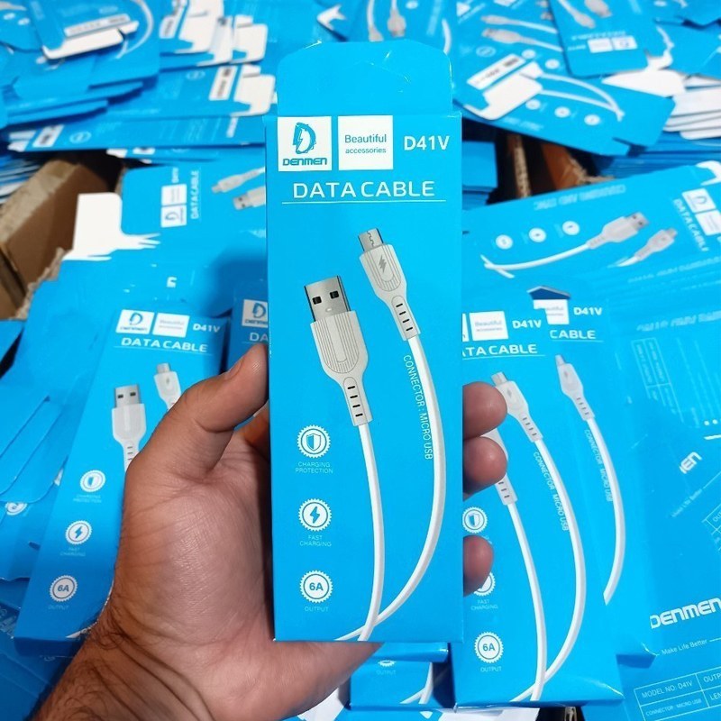 کابل شارژ میکرو یو اس بی فست شارژ Denmen مدل D41V (100 عددی)