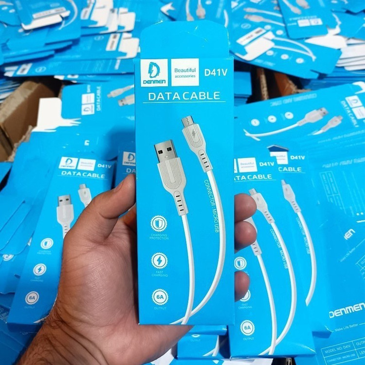 کابل شارژ میکرو یو اس بی فست شارژ Denmen مدل D41V (100 عددی)
